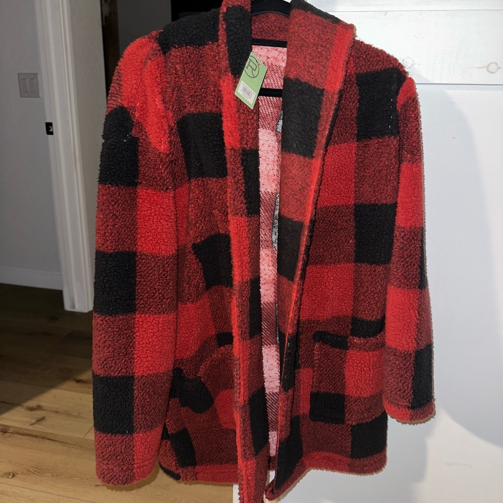 Red and Black Plaid Fleece Jackets